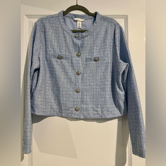 H&M Sweaters - NWT H&M Blue Tweed Cardigan (XL)